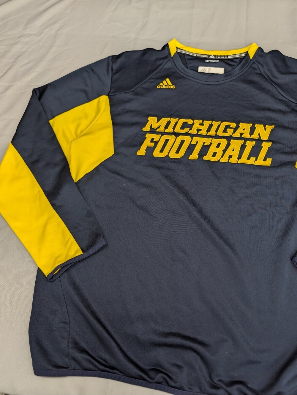 Michigan Football Adidas Climalite Shirt Mens XL Pullover